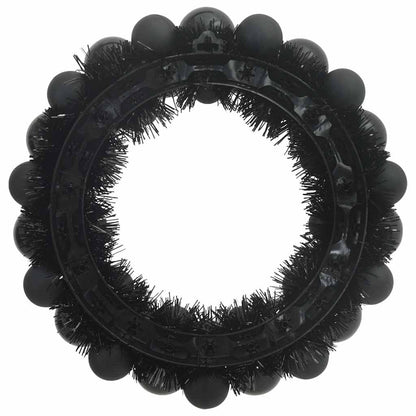 vidaXL Christmas Ball Wreathes 2 pcs Black 33 x 33 x 7 cm Polystyrene