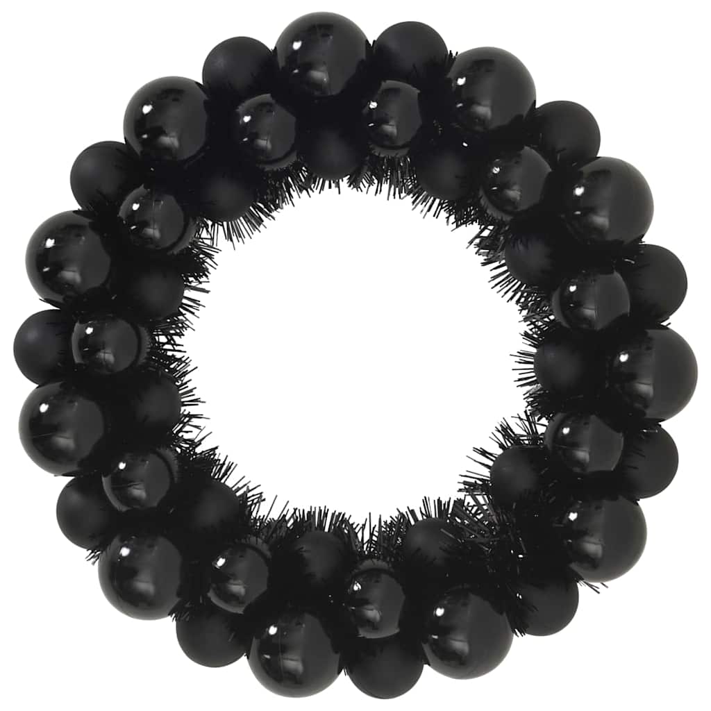 vidaXL Christmas Ball Wreathes 2 pcs Black 33 x 33 x 7 cm Polystyrene