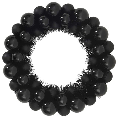 vidaXL Christmas Ball Wreathes 2 pcs Black 33 x 33 x 7 cm Polystyrene