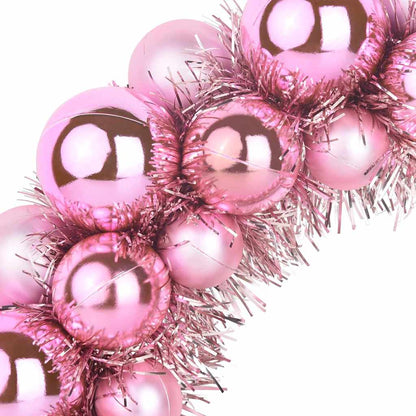 vidaXL Christmas Ball Wreathes 2 pcs Pink 33 x 33 x 7 cm Polystyrene
