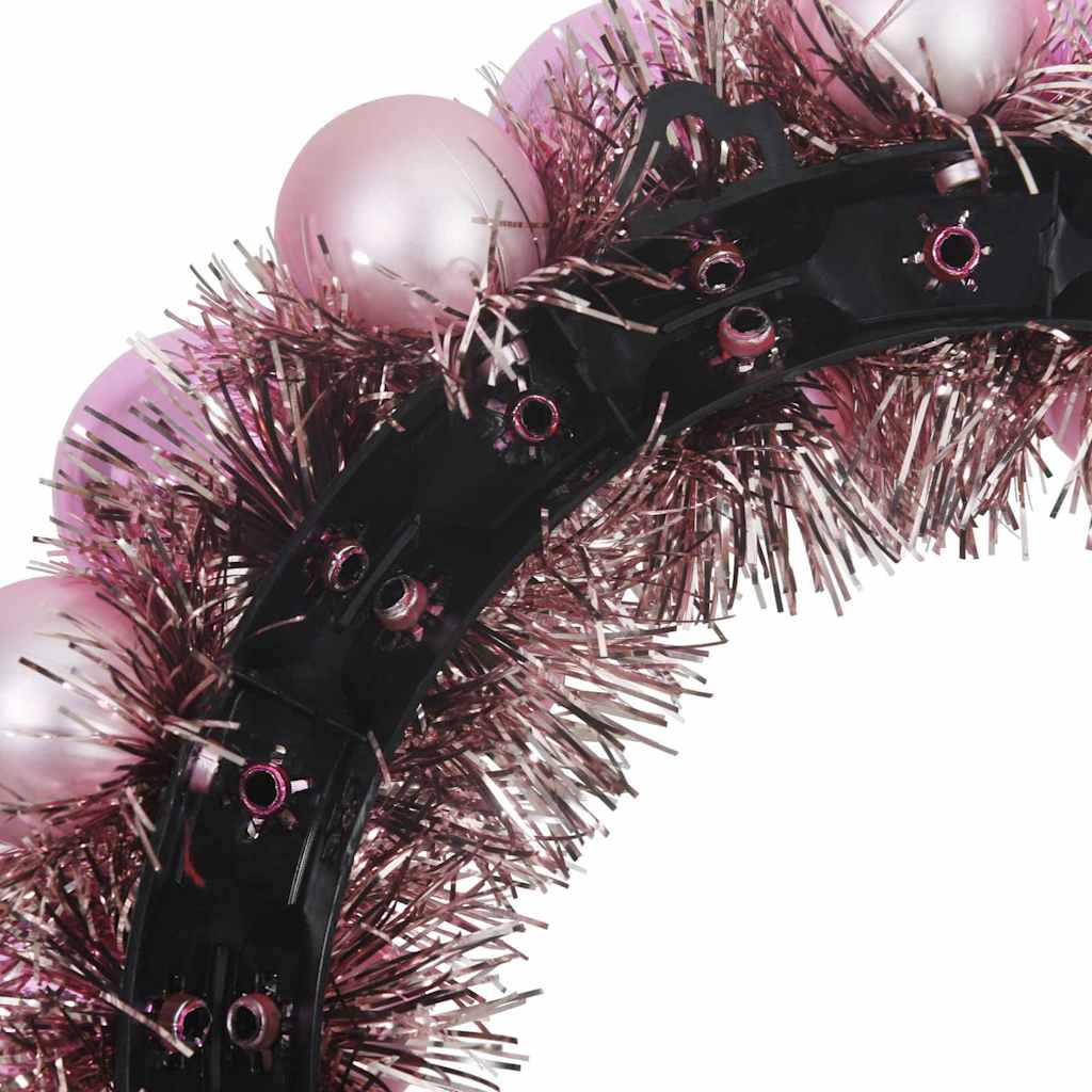 vidaXL Christmas Ball Wreathes 2 pcs Pink 33 x 33 x 7 cm Polystyrene