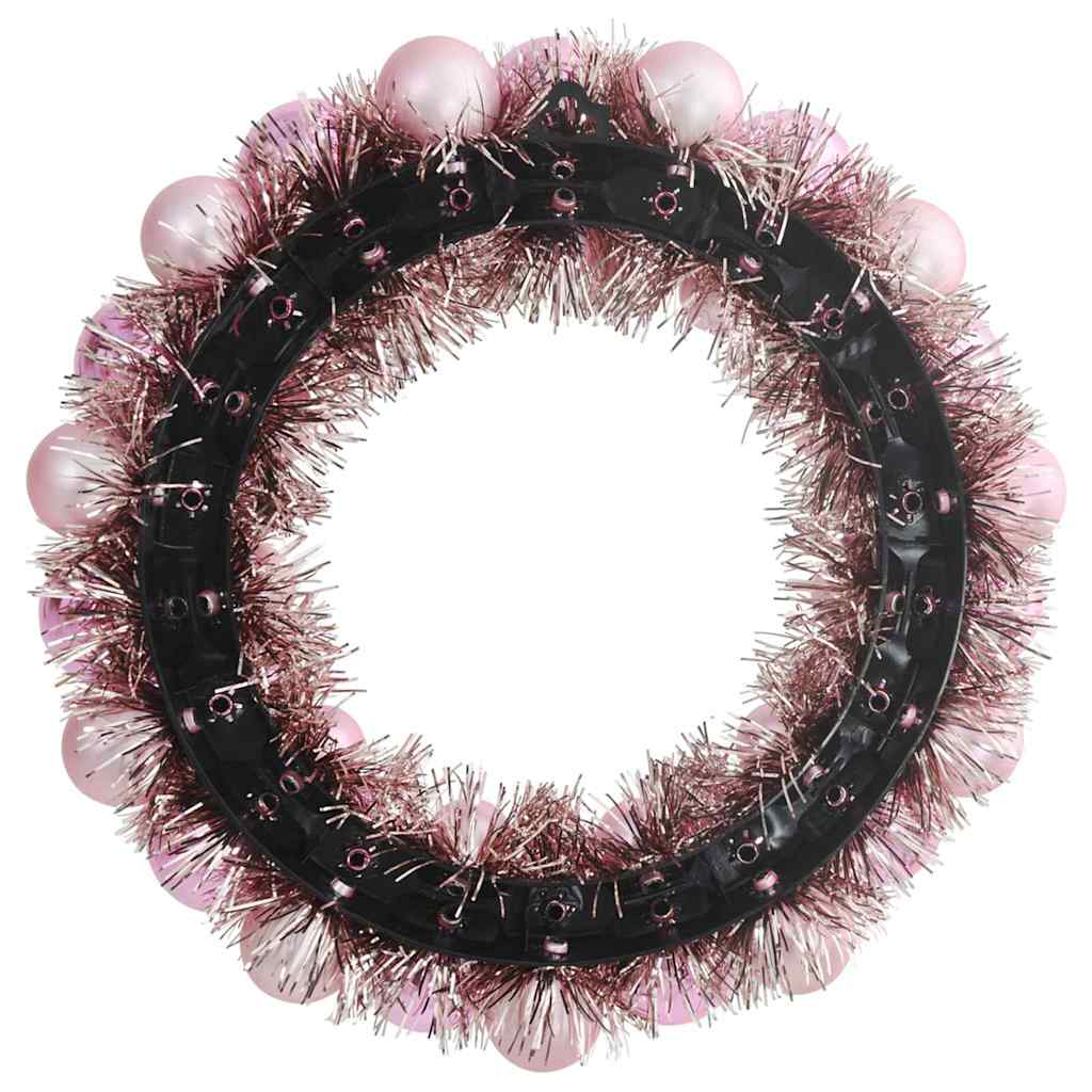 vidaXL Christmas Ball Wreathes 2 pcs Pink 33 x 33 x 7 cm Polystyrene