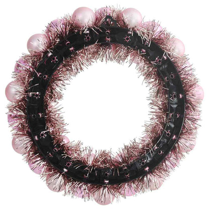 vidaXL Christmas Ball Wreathes 2 pcs Pink 33 x 33 x 7 cm Polystyrene