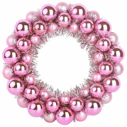 vidaXL Christmas Ball Wreathes 2 pcs Pink 33 x 33 x 7 cm Polystyrene