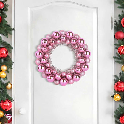 vidaXL Christmas Ball Wreathes 2 pcs Pink 33 x 33 x 7 cm Polystyrene