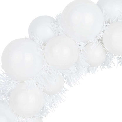 vidaXL Christmas Ball Wreathes 2 pcs White 33 x 33 x 7 cm Polystyrene