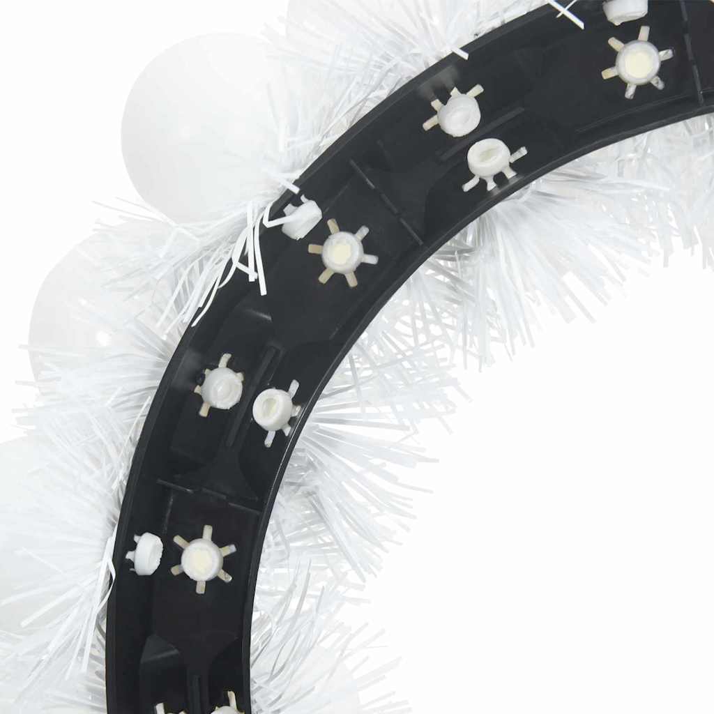vidaXL Christmas Ball Wreathes 2 pcs White 33 x 33 x 7 cm Polystyrene