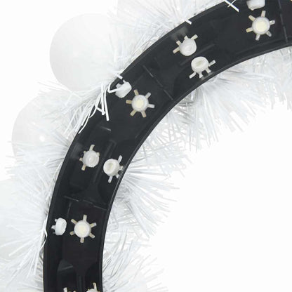 vidaXL Christmas Ball Wreathes 2 pcs White 33 x 33 x 7 cm Polystyrene