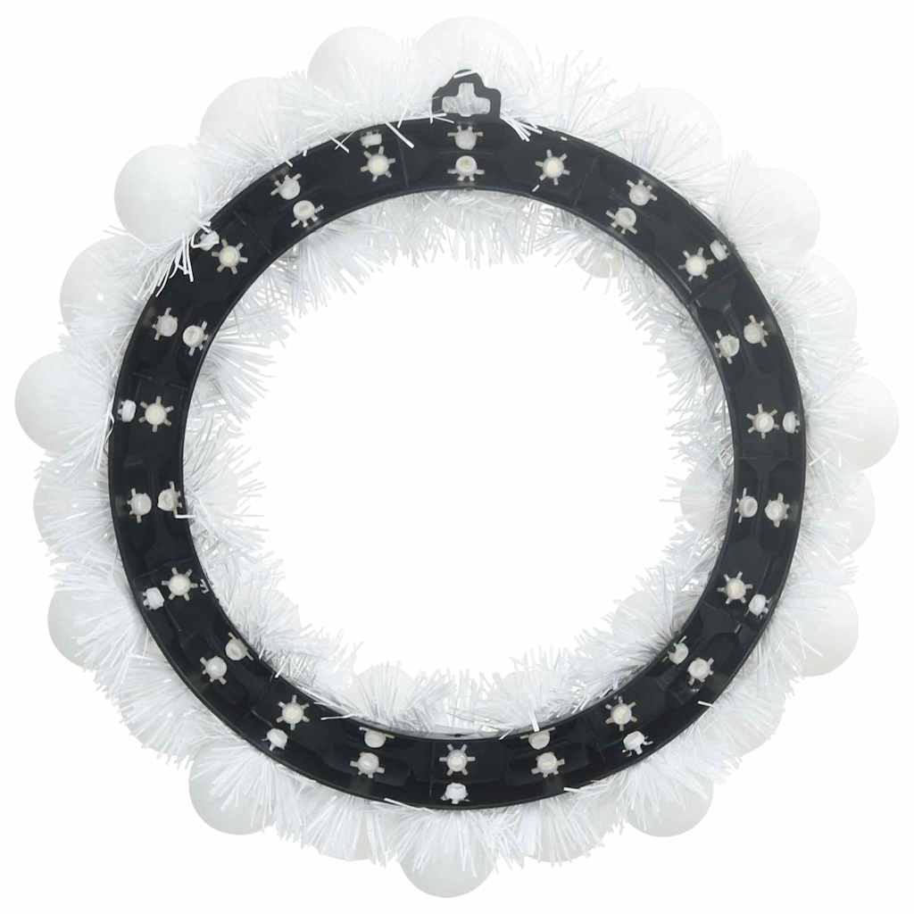 vidaXL Christmas Ball Wreathes 2 pcs White 33 x 33 x 7 cm Polystyrene