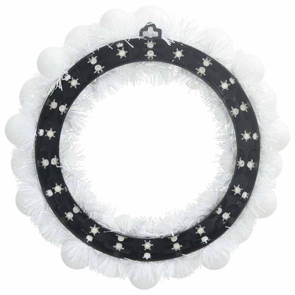 vidaXL Christmas Ball Wreathes 2 pcs White 33 x 33 x 7 cm Polystyrene