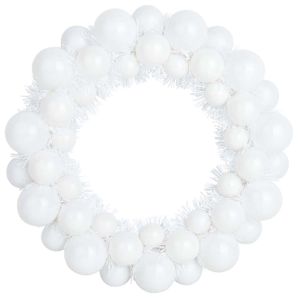 vidaXL Christmas Ball Wreathes 2 pcs White 33 x 33 x 7 cm Polystyrene