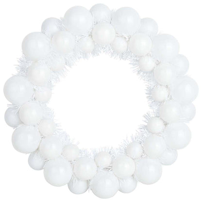 vidaXL Christmas Ball Wreathes 2 pcs White 33 x 33 x 7 cm Polystyrene