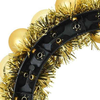 vidaXL Christmas Ball Wreathes 2 pcs Gold 33 x 33 x 7 cm Polystyrene