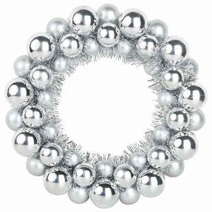 vidaXL Christmas Ball Wreathes 2 pcs Silver 33 x 33 x 7 cm Polystyrene