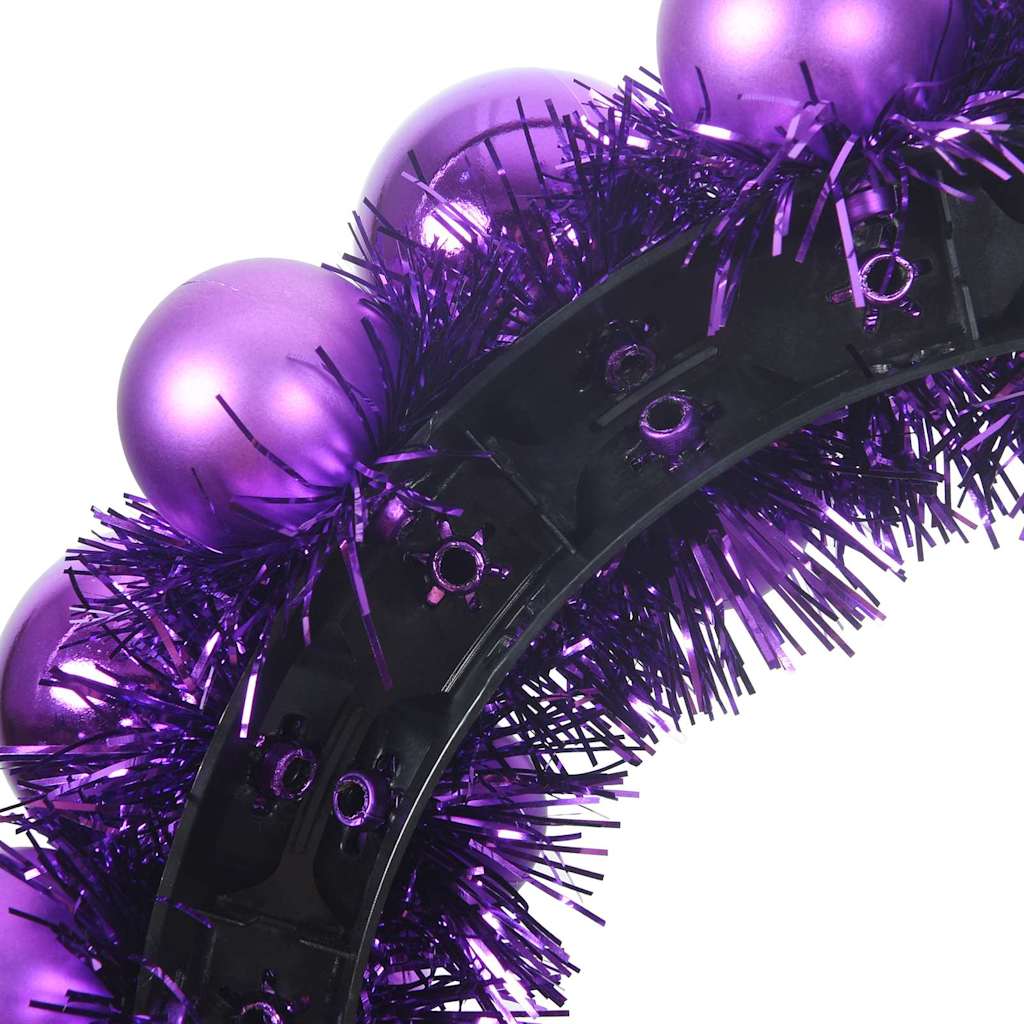 vidaXL Christmas Ball Wreathes 2 pcs Lilac 33 x 33 x 7 cm Polystyrene