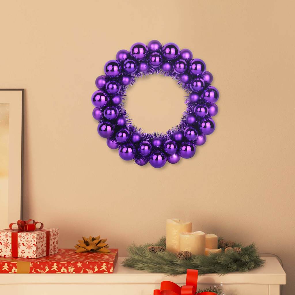 vidaXL Christmas Ball Wreathes 2 pcs Lilac 33 x 33 x 7 cm Polystyrene