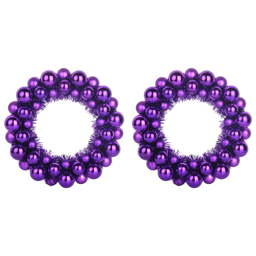 vidaXL Christmas Ball Wreathes 2 pcs Lilac 33 x 33 x 7 cm Polystyrene