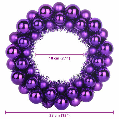vidaXL Christmas Ball Wreathes 2 pcs Lilac 33 x 33 x 7 cm Polystyrene