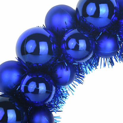 vidaXL Christmas Ball Wreathes 2 pcs Blue 33 x 33 x 7 cm Polystyrene