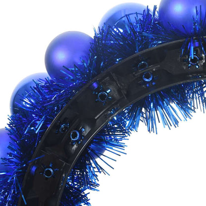 vidaXL Christmas Ball Wreathes 2 pcs Blue 33 x 33 x 7 cm Polystyrene