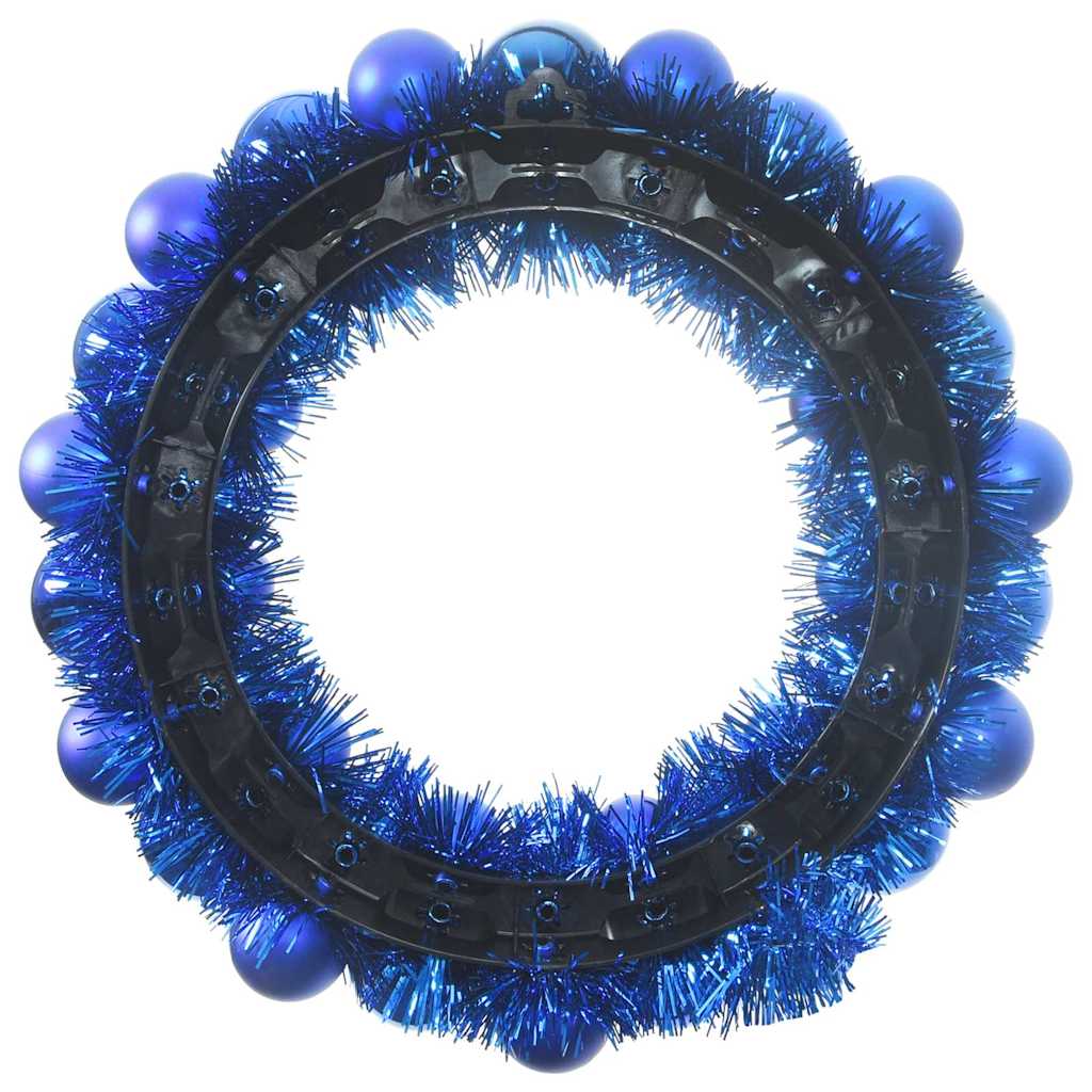 vidaXL Christmas Ball Wreathes 2 pcs Blue 33 x 33 x 7 cm Polystyrene