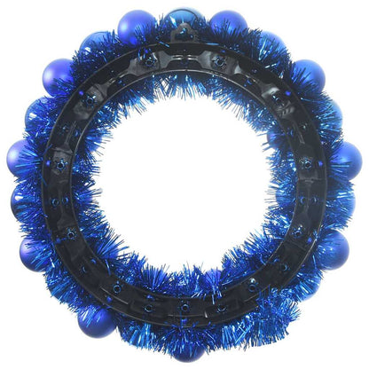 vidaXL Christmas Ball Wreathes 2 pcs Blue 33 x 33 x 7 cm Polystyrene