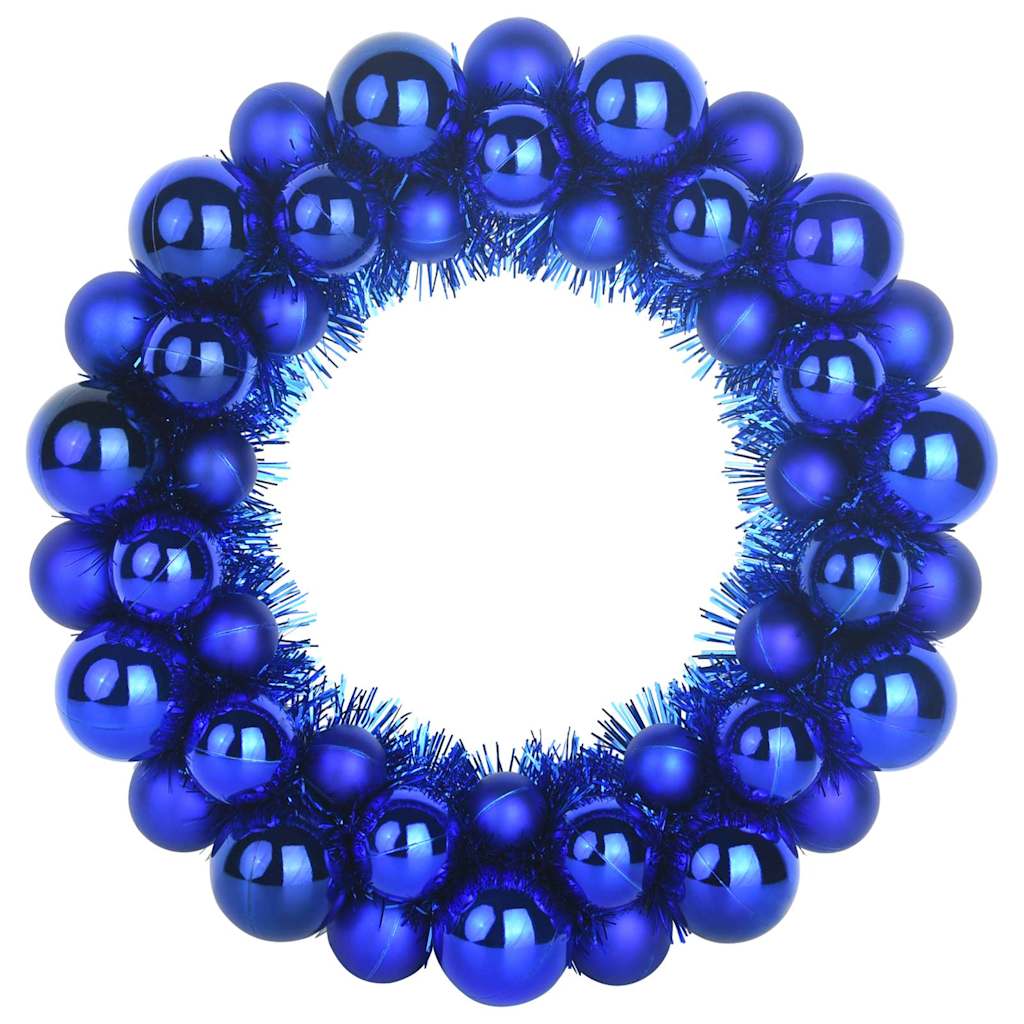 vidaXL Christmas Ball Wreathes 2 pcs Blue 33 x 33 x 7 cm Polystyrene