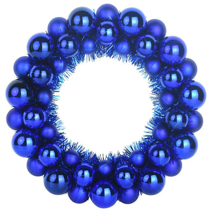 vidaXL Christmas Ball Wreathes 2 pcs Blue 33 x 33 x 7 cm Polystyrene