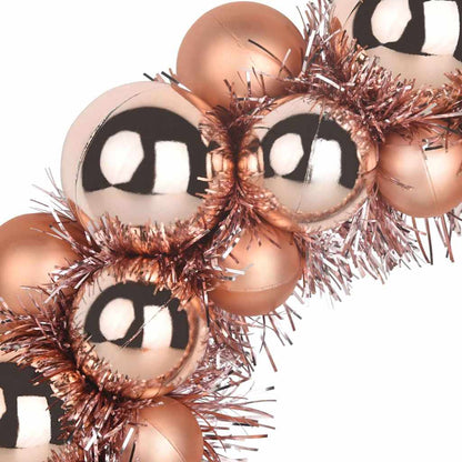 vidaXL Christmas Ball Wreathes 2 pcs Rose Gold 33 x 33 x 7 cm