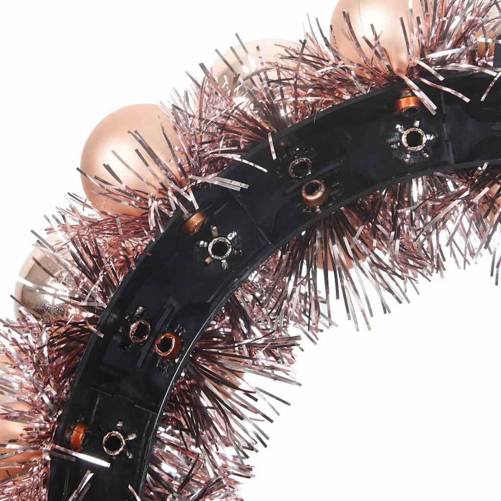 vidaXL Christmas Ball Wreathes 2 pcs Rose Gold 33 x 33 x 7 cm