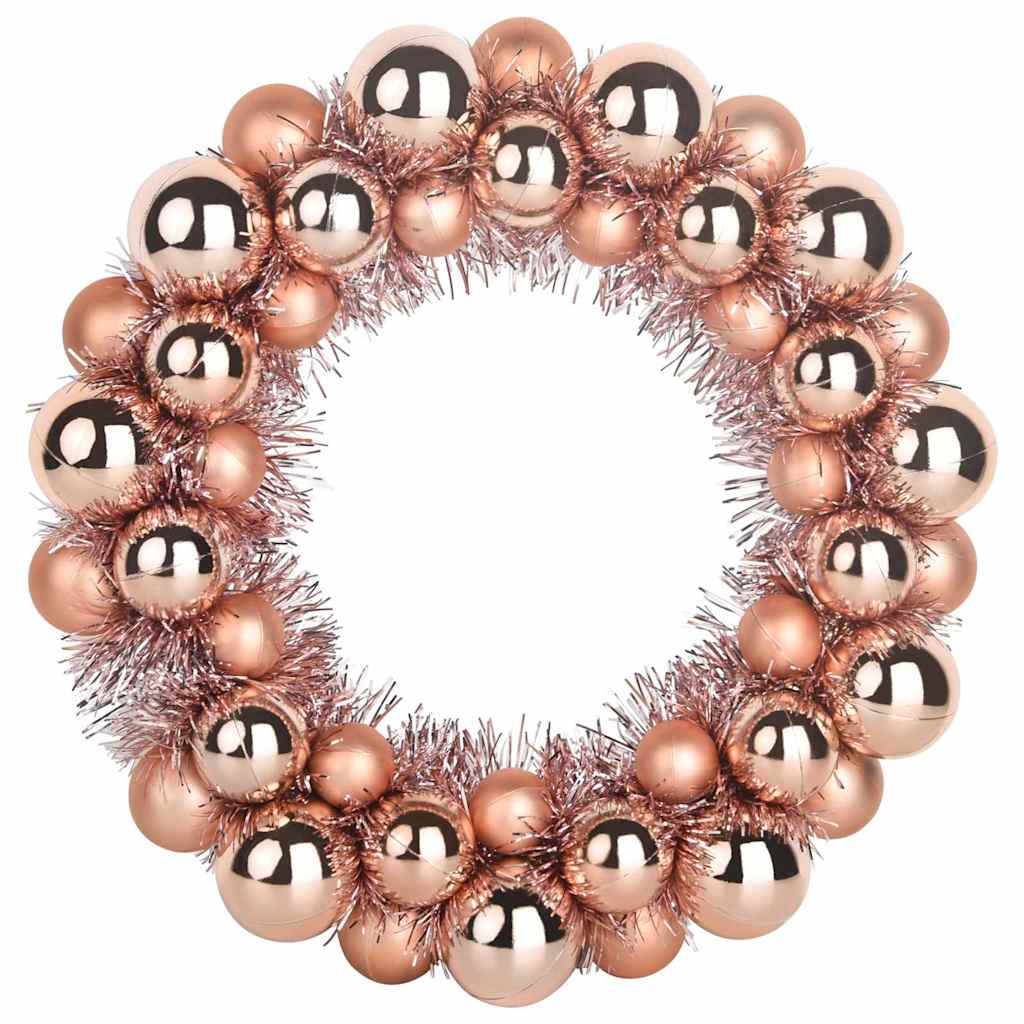 vidaXL Christmas Ball Wreathes 2 pcs Rose Gold 33 x 33 x 7 cm