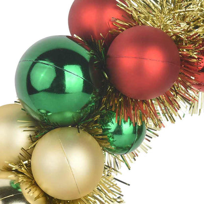 vidaXL Christmas Ball Wreathes 2 pcs Multicolour 33 x 33 x 7 cm