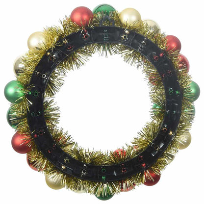 vidaXL Christmas Ball Wreathes 2 pcs Multicolour 33 x 33 x 7 cm