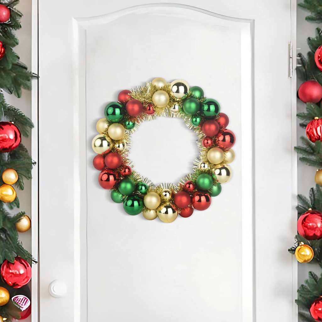 vidaXL Christmas Ball Wreathes 2 pcs Multicolour 33 x 33 x 7 cm