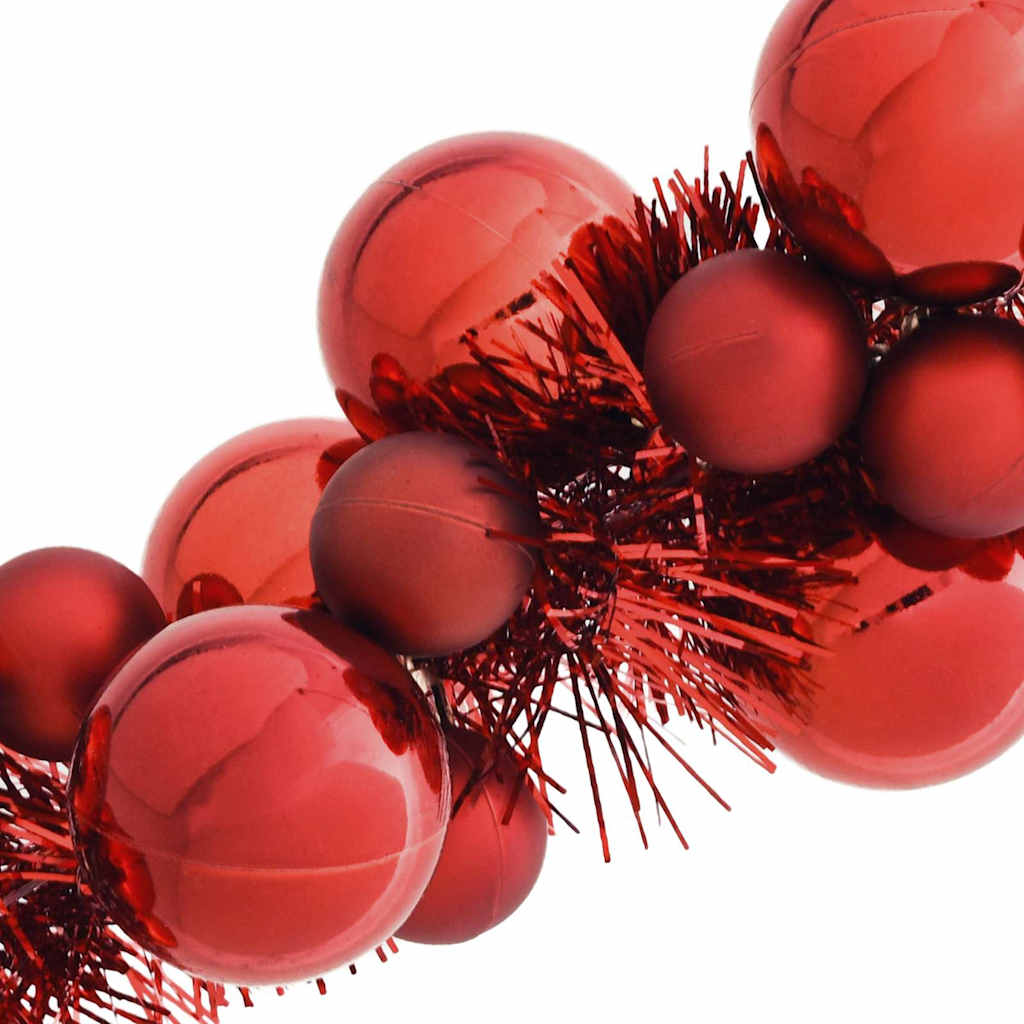 vidaXL Christmas Ball Garland Red 186 cm Polystyrene