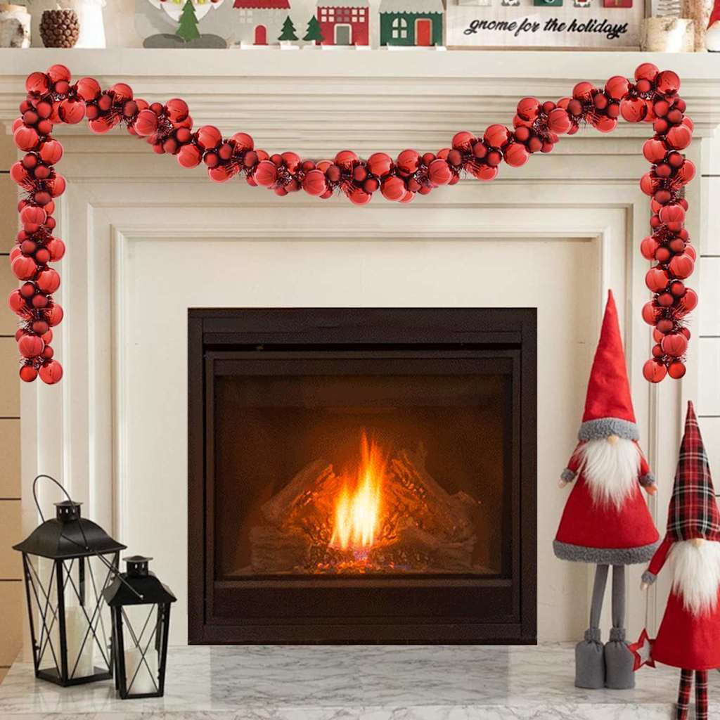 vidaXL Christmas Ball Garland Red 186 cm Polystyrene