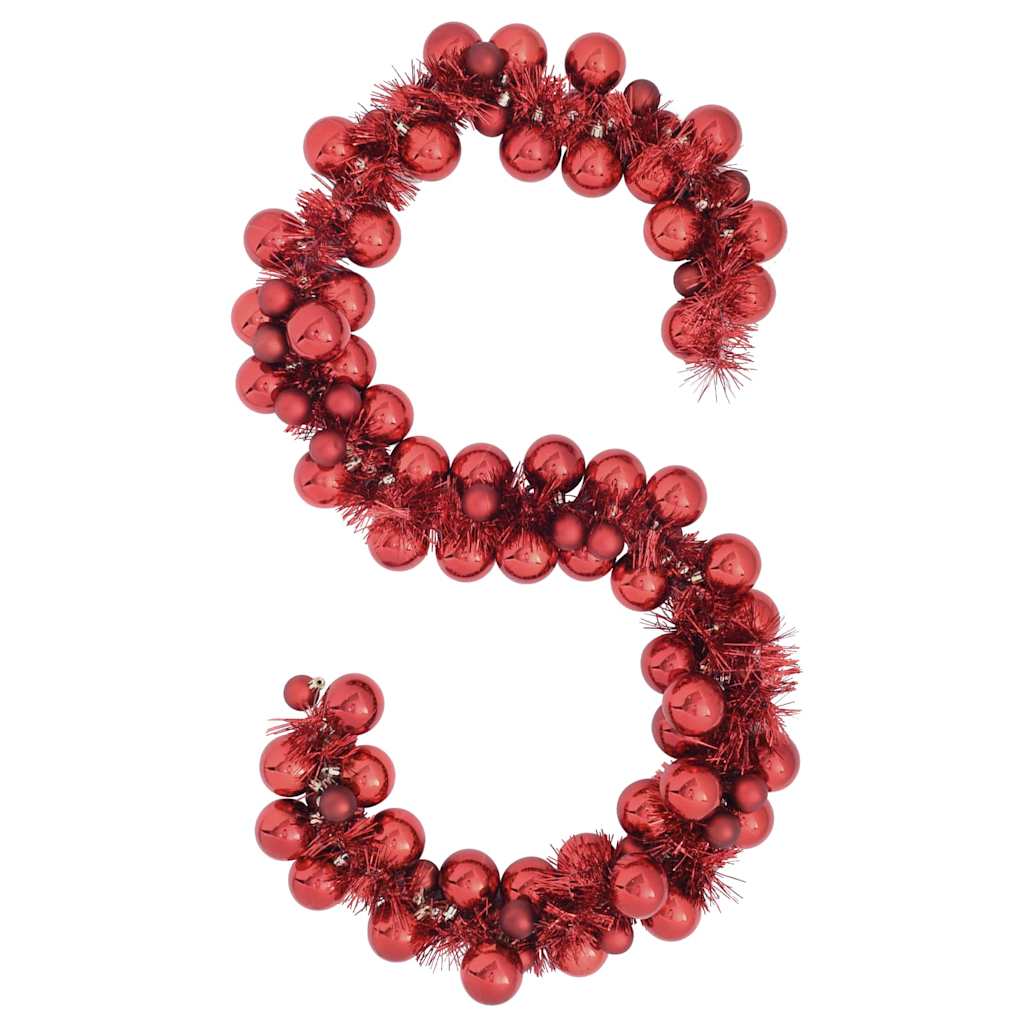 vidaXL Christmas Ball Garland Red 186 cm Polystyrene