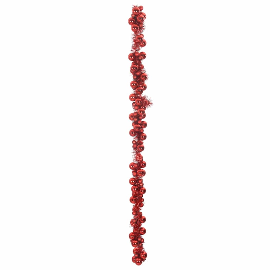 vidaXL Christmas Ball Garland Red 186 cm Polystyrene