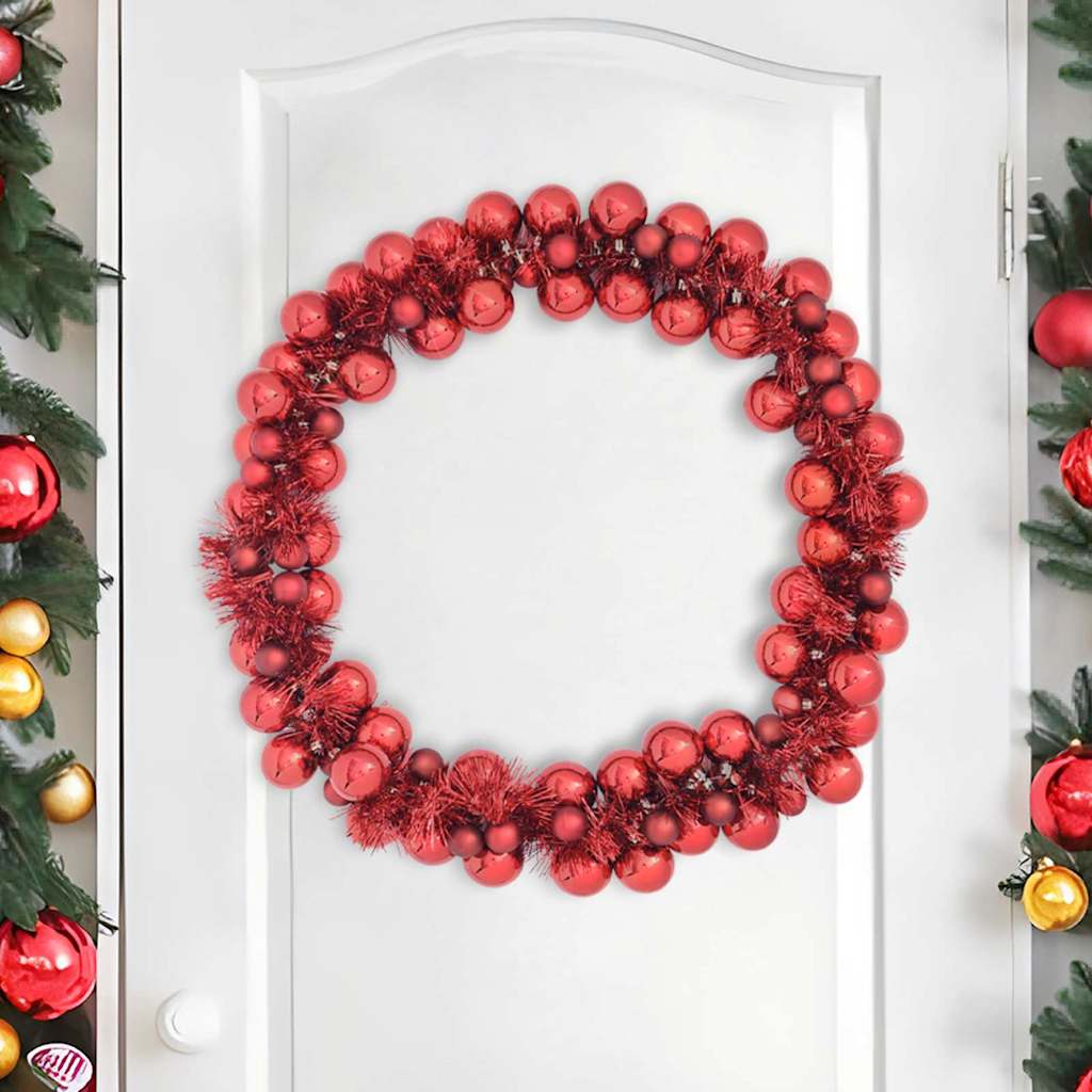 vidaXL Christmas Ball Garland Red 186 cm Polystyrene