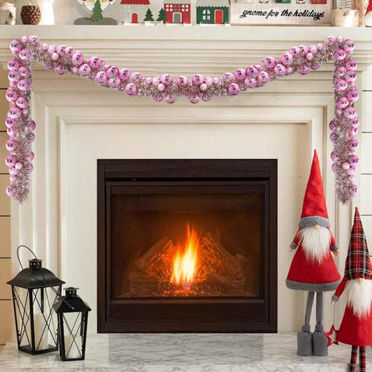 vidaXL Christmas Ball Garland Pink 186 cm Polystyrene