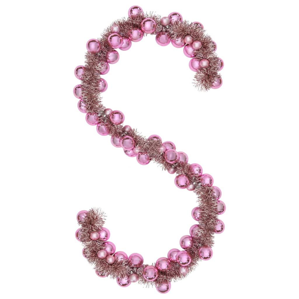 vidaXL Christmas Ball Garland Pink 186 cm Polystyrene