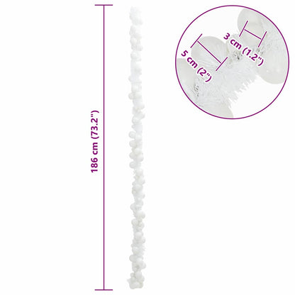 vidaXL Christmas Ball Garland White 186 cm Polystyrene