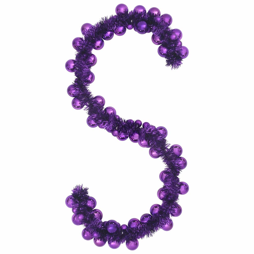 vidaXL Christmas Ball Garland Lilac 186 cm Polystyrene
