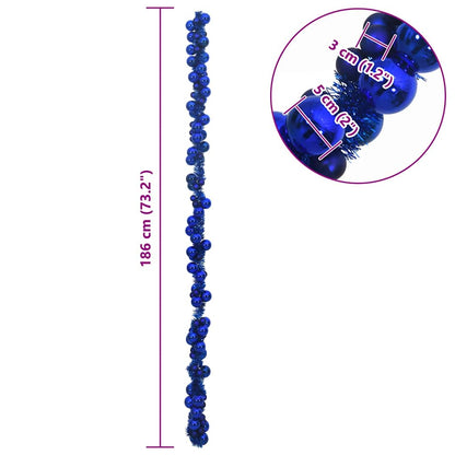 vidaXL Christmas Ball Garland Blue 186 cm Polystyrene