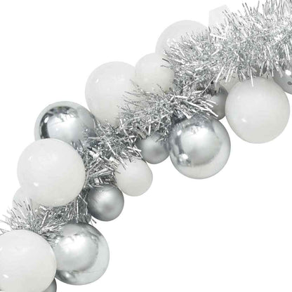 vidaXL Christmas Ball Garland White and Silver 186 cm Polystyrene