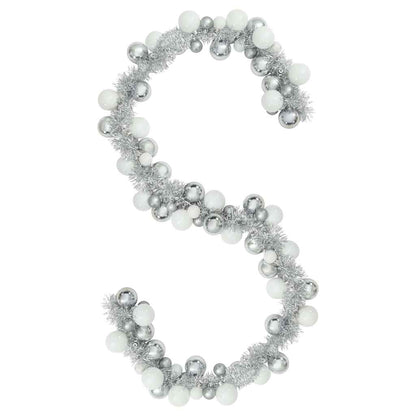 vidaXL Christmas Ball Garland White and Silver 186 cm Polystyrene