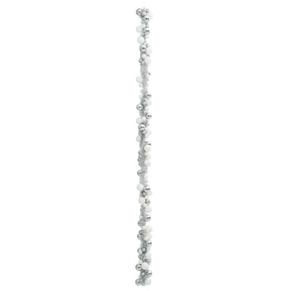 vidaXL Christmas Ball Garland White and Silver 186 cm Polystyrene