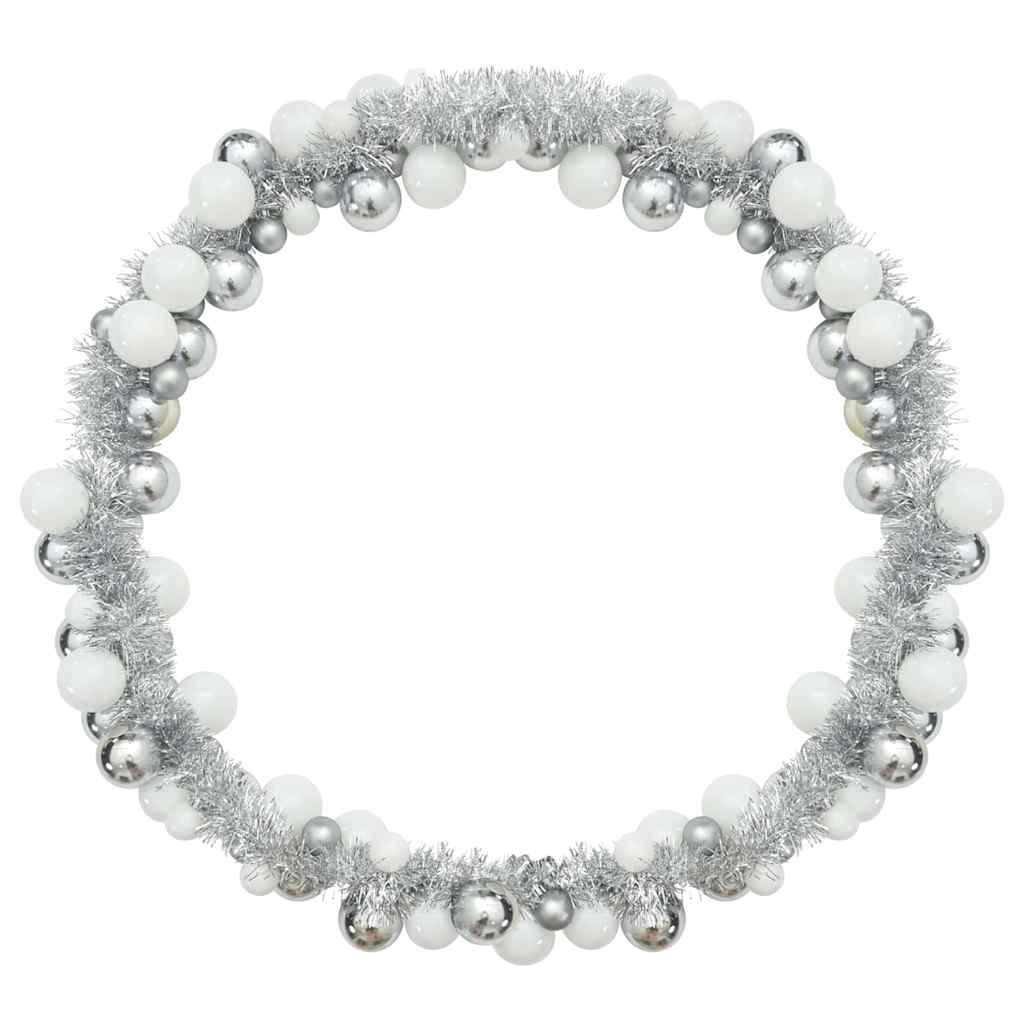 vidaXL Christmas Ball Garland White and Silver 186 cm Polystyrene