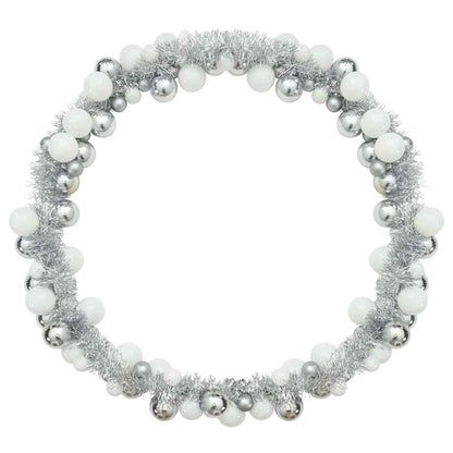 vidaXL Christmas Ball Garland White and Silver 186 cm Polystyrene