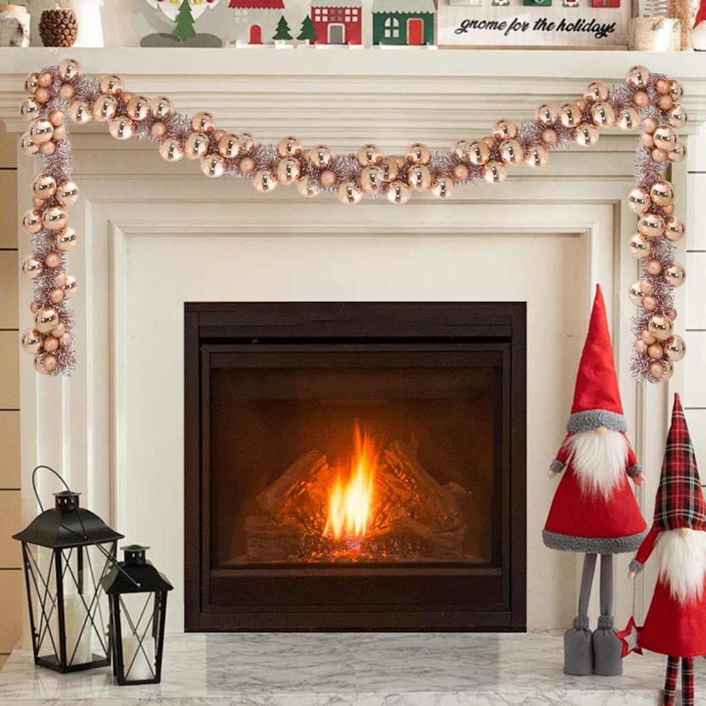 vidaXL Christmas Ball Garland Rose Gold 186 cm Polystyrene